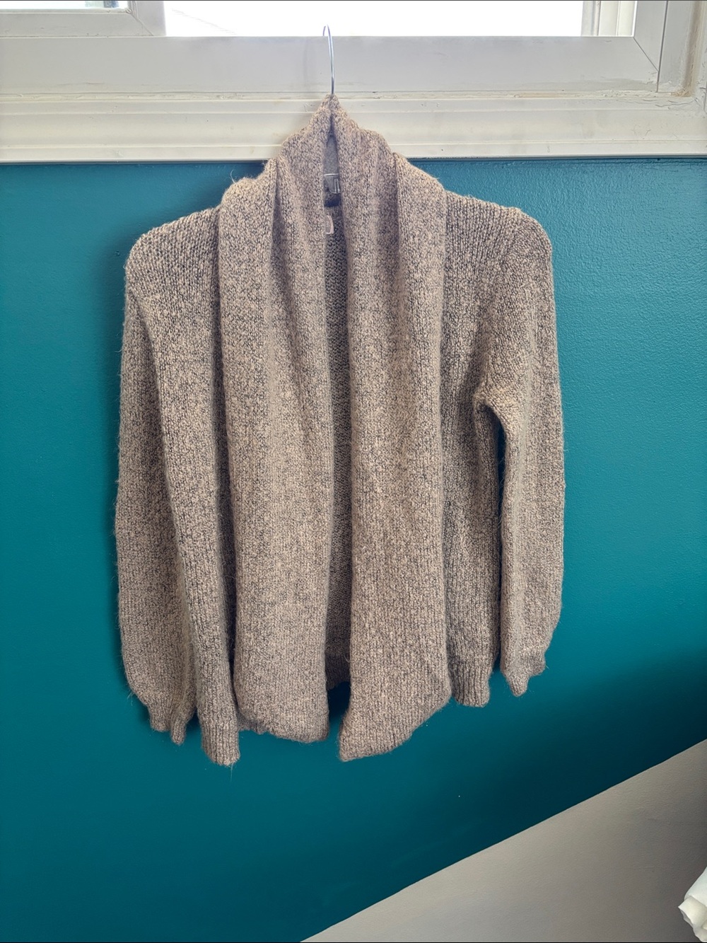 Forever 21 Open-Front Knit Cardigan - Taupe Heather